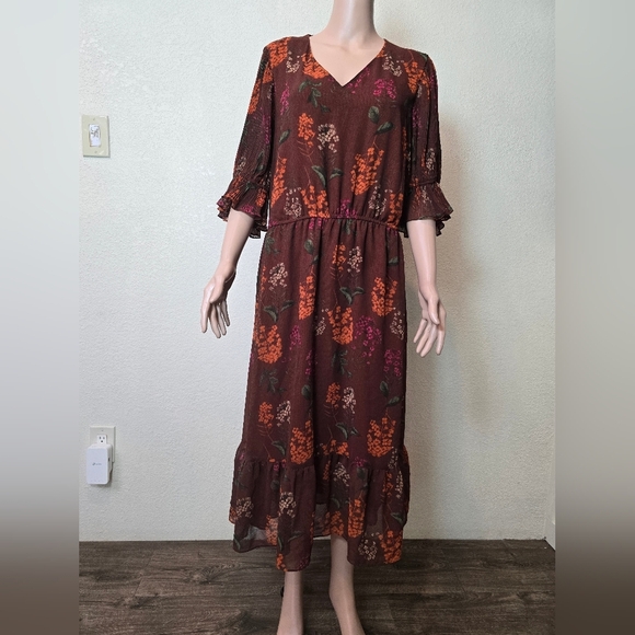 Gibson and Latimer Women’s Brown  Floral Maxi Dress Size XL - Picture 8 of 13